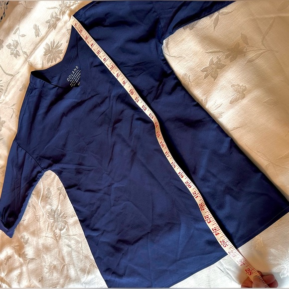 Navy Blue Scrub Top Dolan XXXS & 3/4 Sleeves super smooth fabric for healthcare. - Picture 3 of 7